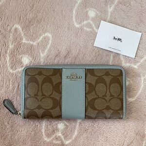 Coach Brown and Gray Signature Wallet